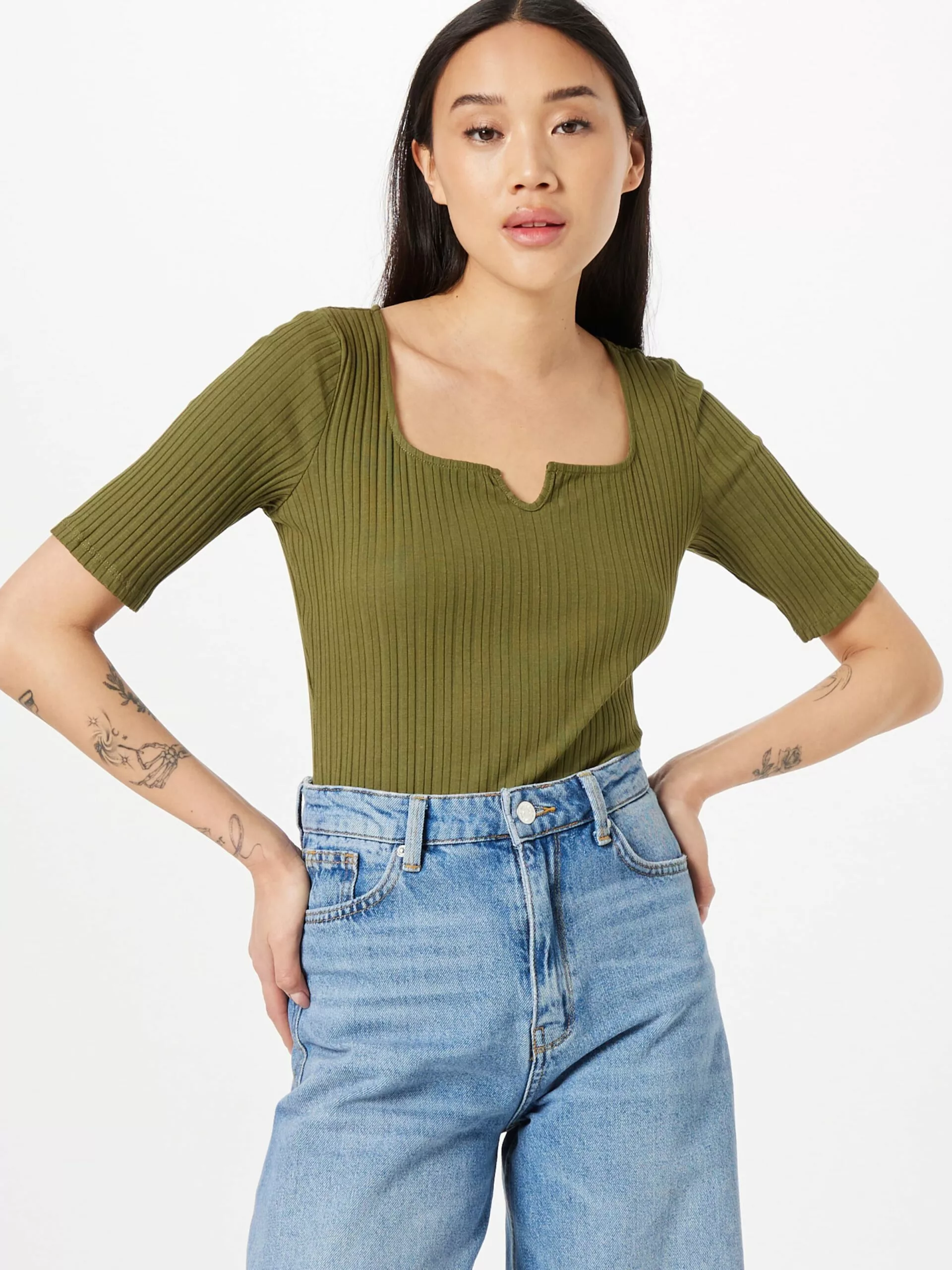 TOM TAILOR Denim T-shirts T-shirt Femme Olive 2 TOM TAILOR Denim T-shirts T-shirt Femme Olive – Image 2