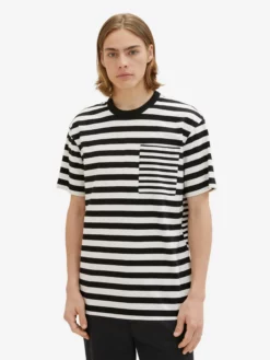 TOM TAILOR Denim T-shirts T-Shirt Homme Noir / Blanc -Soldes TOM TAILOR Denim 2023 f11f549ee608247d587be2cbd20b0aba scaled