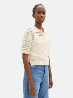 TOM TAILOR Denim Pulls Maille Fine Pull-over Femme Beige Clair -Soldes TOM TAILOR Denim 2023 f1e0bbf2af634594f7fdab997841e7ab scaled