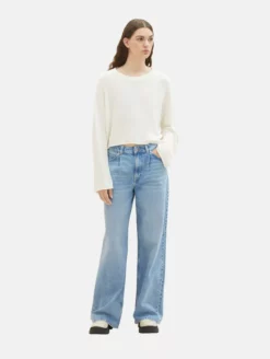 TOM TAILOR Denim Jeans Loosefit Jean à Pince Femme Bleu -Soldes TOM TAILOR Denim 2023 f4d84e9865fc42425346ee807f1b61d9 scaled